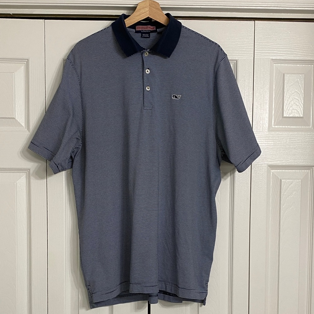 Vineyard Vines Blue Striped Polo Shirt